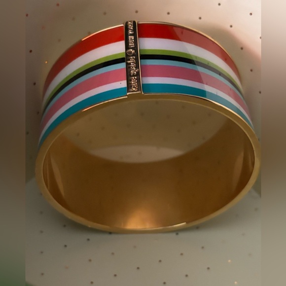 Authentic Kate Spade multi color enamel bangle bracelet New w/box and gift bag - Picture 5 of 13